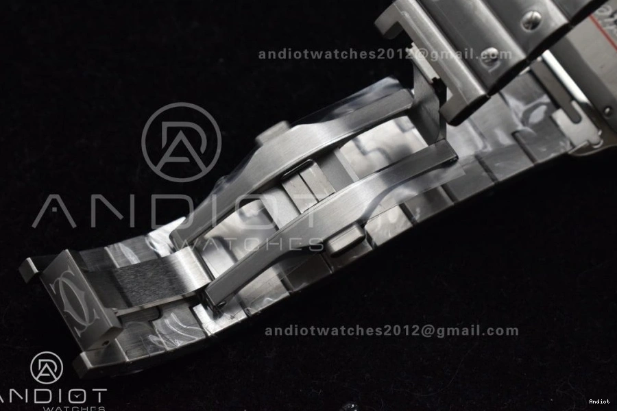 MIYOTA Black de Best SS 1:1 Santos Edition Dial on Cartier BVF SS Gray Bracelet 40mm Bezel 9015 0401